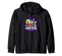 Funny Sip Happens Costume for Adults and Kids Zip Hoodie