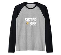 Funny Sister Bee Saying Cute Kawaii Honeybee Raglan Baseball Tee