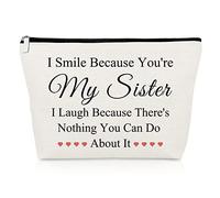 Funny Sister Gifts from Brother Sister Makeup Bag Naughty Gifts for Women Sister Friend Friendship Gift for Soul Sister BFF Christmas Graduation Gift for Little Sister Big Sister Cosmetic Bag Pouch
