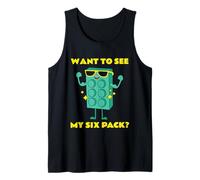 Funny Six Pack Bricks Lover Master Builder Gift Tank Top