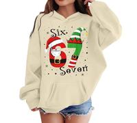 Funny Six Seven 6 7 Meme Autumn Winter Holiday Party Travel Essentials Top School T-Shirt Unisex Cotton Sweatshirt Comfortable Soft Fabric Boys Girls Holiday Essential Beige