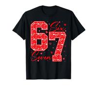 Funny Six Seven 6 7 Meme Hearts Cupid Valentine's Day Couple T-Shirt