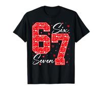 Funny Six Seven 6 7 Meme Hearts Cupid Valentine's Day Couple T-Shirt