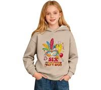 Funny Six Seven 6 7 Meme Loose Casual Fashion Printed Long Sleeve Sweatshirts 6 7 Meme Shirt Unisex Cotton Sweatshirt Boys Girls Holiday Essential Beige