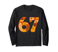 Funny Six Seven 6 7 Thanksgiving Fall Meme Number 67 Long Sleeve T-Shirt