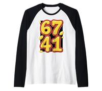 Funny Six Seven 67 41 Forty One Brain Rot Boys Alpha Slang Raglan Baseball Tee