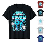 Funny Six Seven 67 Meme T-Shirt for Gen Alpha Kids & Teens | Viral 6 7 Hands Slang & Italian Brainrot Humor | Trendy Christmas Xmas Gift for Boys Girls Family Santa Elf Themed Apparel