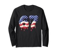Funny Six Seven Ice Cream Drip 6 7 Kids Meme 67 USA Flag Long Sleeve T-Shirt