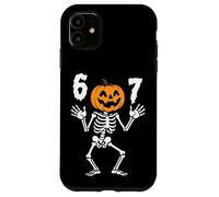 Funny Six Seven Jack-O-Lantern Skeleton Halloween 6 7 Meme Case for iPhone 11