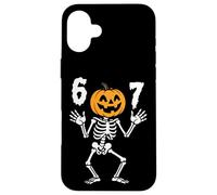 Funny Six Seven Jack-O-Lantern Skeleton Halloween 6 7 Meme Case for iPhone 16 Plus
