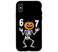 Funny Six Seven Jack-O-Lantern Skeleton Halloween 6 7 Meme Case for iPhone X/XS