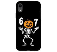 Funny Six Seven Jack-O-Lantern Skeleton Halloween 6 7 Meme Case for iPhone XR