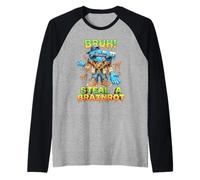 Funny Six Seven Meme - Bruh Steal A Brainrot - Funny 67 Raglan Baseball Tee