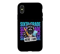 Funny Sixth Grade Feral Raccoon Here I Am Back to School Case for iPhone X/XS