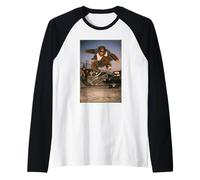 Funny Skateboarding Bigfoot Sasquatch Retro Adventure Raglan Baseball Tee