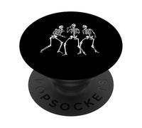 Funny Skeleton Band Singing with Microphones Spooky Music PopSockets Adhesive PopGrip