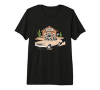 Funny Skeleton Bank Robbers in Classic Car Design Premium T-Shirt