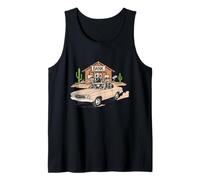 Funny Skeleton Bank Robbers in Classic Car Design Tank Top