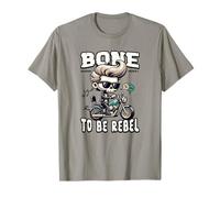 Funny Skeleton Biker Motorcycle, Bone to Be Rebel Rocker T-Shirt