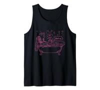 Funny Skeleton Bride Bathtub Anti Valentine Divorce Party Tank Top