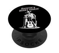 Funny Skeleton Cowboy Playing Guitar Halloween Country Music PopSockets Adhesive PopGrip