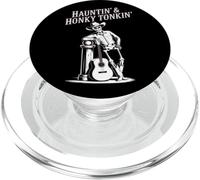 Funny Skeleton Cowboy Playing Guitar Halloween Country Music PopSockets PopGrip for MagSafe