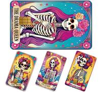 Funny Skeleton Credit Card Sticker - Eiapadeor 4 Pcs Halloween Debit Card Skin Skeleton and Flower Stickers for Debit Credit Colorful Waterproof Deal Cover for Key, Transportation, ID DIY Gift Idea