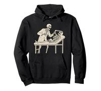 Funny Skeleton Doctor Checkup With Laughing Bones Medical Pullover Hoodie