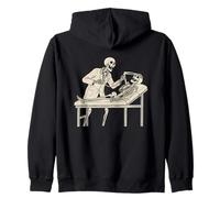 Funny Skeleton Doctor Checkup With Laughing Bones Medical Zip Hoodie