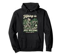 Funny Skeleton Dog Hiking Just Walking Where You Might Die Pullover Hoodie