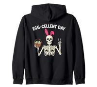 Funny Skeleton Easter Egg Hunt Humor Eggcellent Day Zip Hoodie