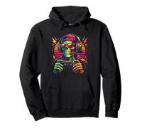 Funny Skeleton Gamer Tee Gaming Headset Gamepad Video Games Pullover Hoodie