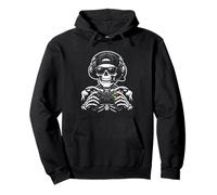 Funny Skeleton Gamer Tee Gaming Headset Gamepad Video Games Pullover Hoodie