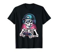 Funny Skeleton Gamer Tee Gaming Headset Gamepad Video Games T-Shirt
