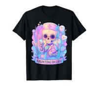 Funny Skeleton Ghost Nurse Haunting On Call Halloween Nurses T-Shirt