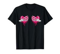 Funny Skeleton Hands On Heart Breast Boobs Boobies Tits T-Shirt