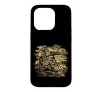 Funny Skeleton Hunter Camo Sniper Hunting Vintage Humor Case for iPhone 15 Pro