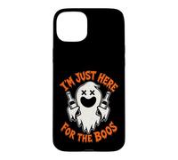 Funny Skeleton Im Just Here For The Boos Halloween Drinking Case for iPhone 15 Plus