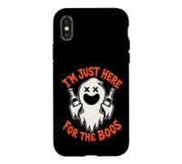 Funny Skeleton Im Just Here For The Boos Halloween Drinking Case for iPhone X/XS