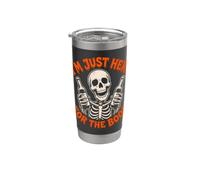 Funny Skeleton Im Just Here for The Boos Halloween Drinking Stainless Steel Insulated Tumbler