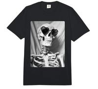 Funny Skeleton in Hearts Sunglasses Summerween Gothic Summer Comfort Colors Adult Heavyweight T-Shirt