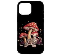 Funny Skeleton Mushroom Head Skull Mycophile Foraging Case for iPhone 16 Pro Max