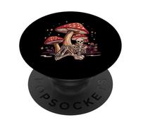 Funny Skeleton Mushroom Head Skull Mycophile Foraging PopSockets Adhesive PopGrip
