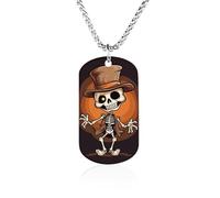 Funny Skeleton Necklace Gift for Girlfriend Boyfriend, Long Chain Pendant Custom with Picture, Personalized Necklace Gift for Christmas Anniversary Family Birthday Valentine's Day