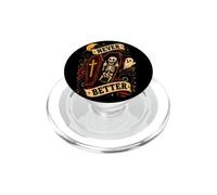 Funny Skeleton Never Better Halloween Coffin Ghost Boys Girl PopSockets PopGrip for MagSafe