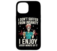 Funny Skeleton Nurse Coffee RN Case for iPhone 15