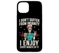 Funny Skeleton Nurse Coffee RN Case for iPhone 15 Plus