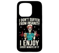 Funny Skeleton Nurse Coffee RN Case for iPhone 15 Pro