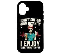 Funny Skeleton Nurse Coffee RN Case for iPhone 16