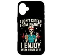 Funny Skeleton Nurse Coffee RN Case for iPhone 16 Plus